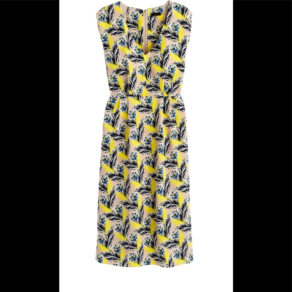 J.Crew Sleeveless Silk V Neck Dress